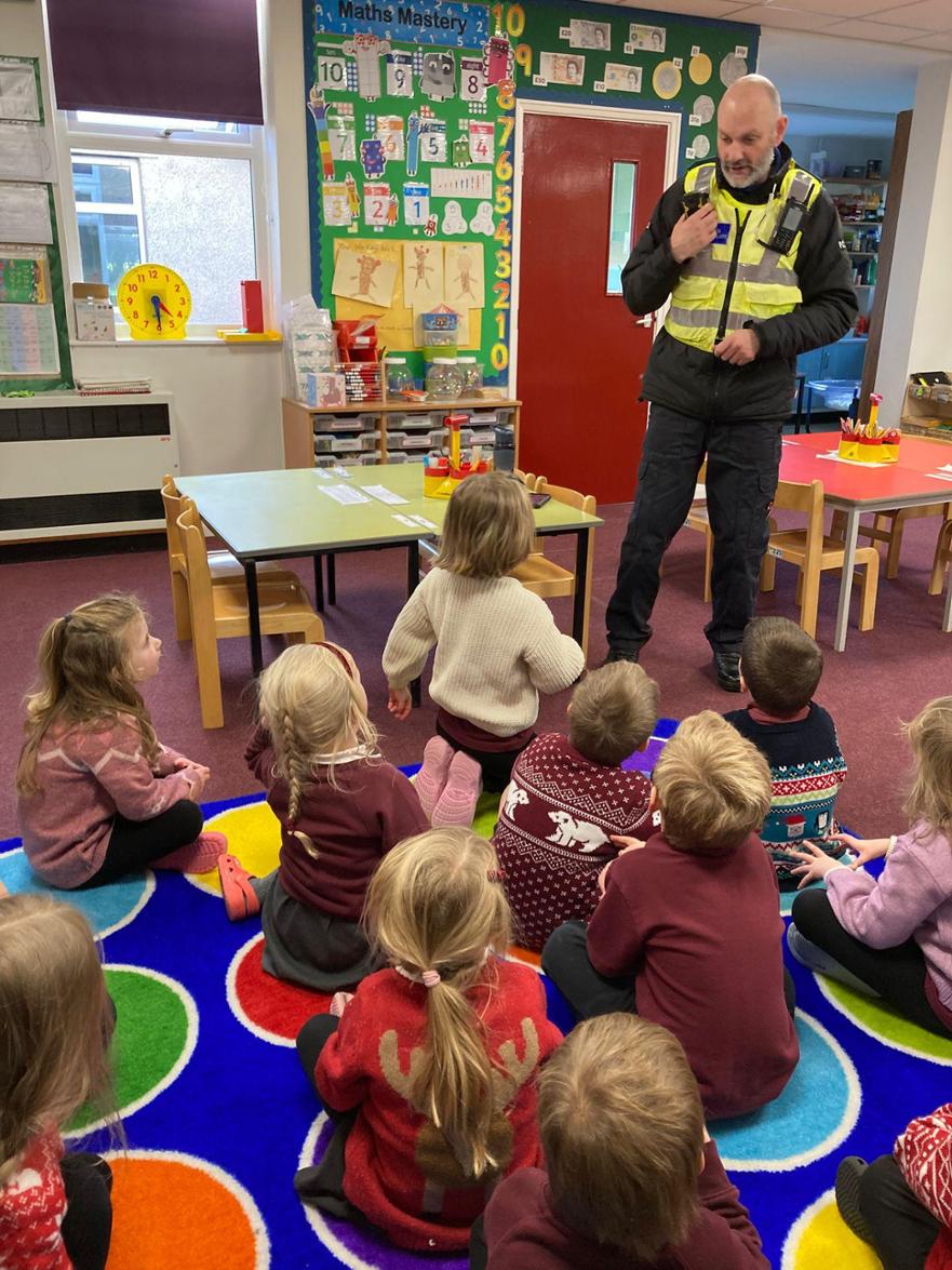 PCSO Joel spoke to Class 1 about online safety in December 2024